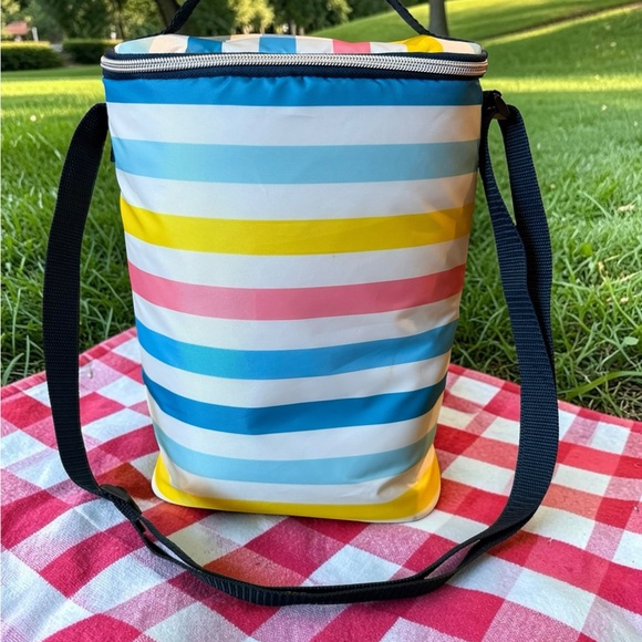 Garden Party Other - Striped Multi-Color Insulated Cooler Bag with Shoulder Strap NWT